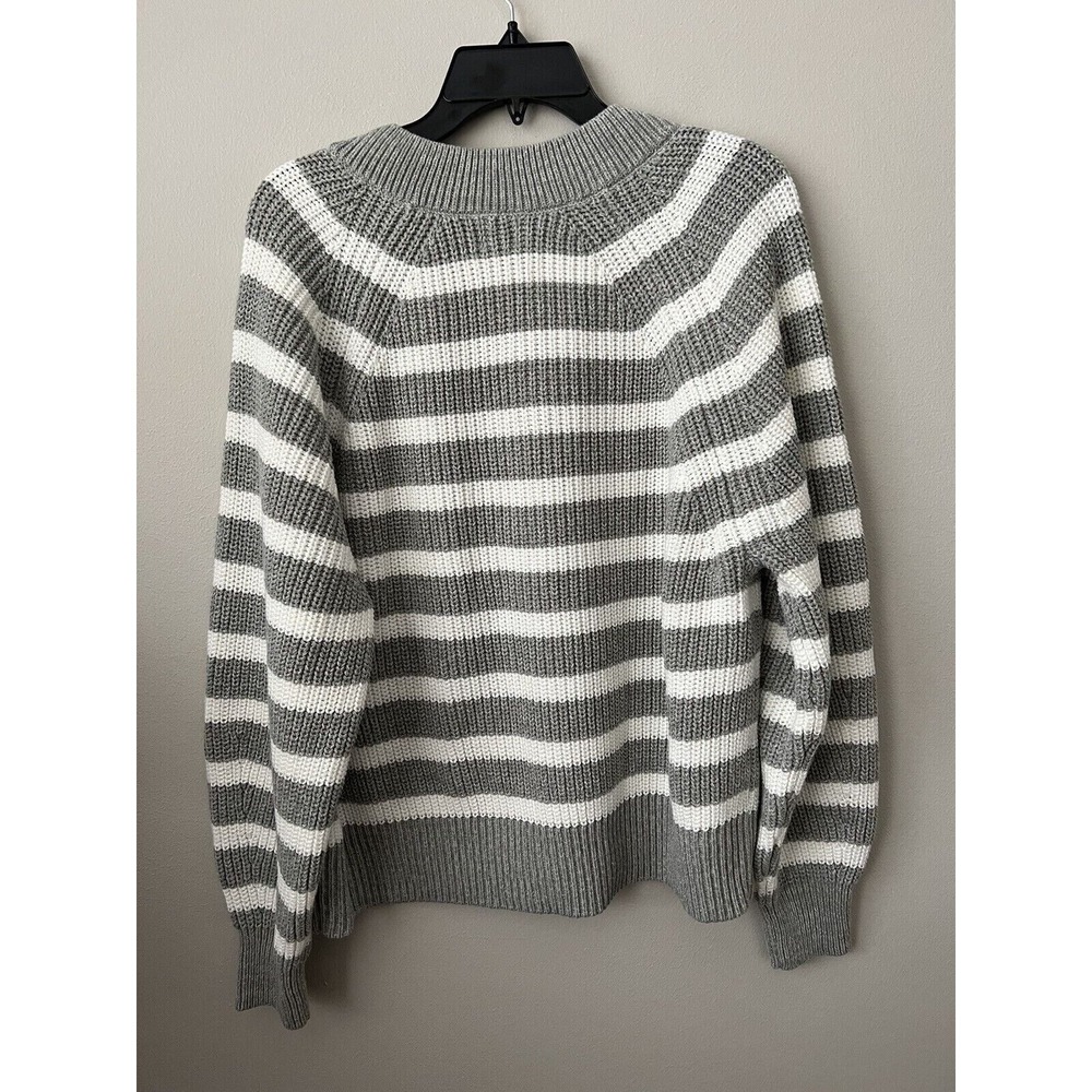A New Day Sweater Womens XL Grey Striped Pullover Slouchy Boho Cozy‎ Chunky Knit - Picture 6 of 9